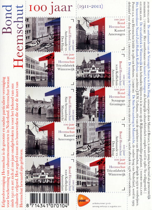 2 x 5 postzegels, bond heemschut 100 jaar-1