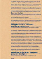 ben van melick: werktitel: piet gerards, grafisch ontwerper